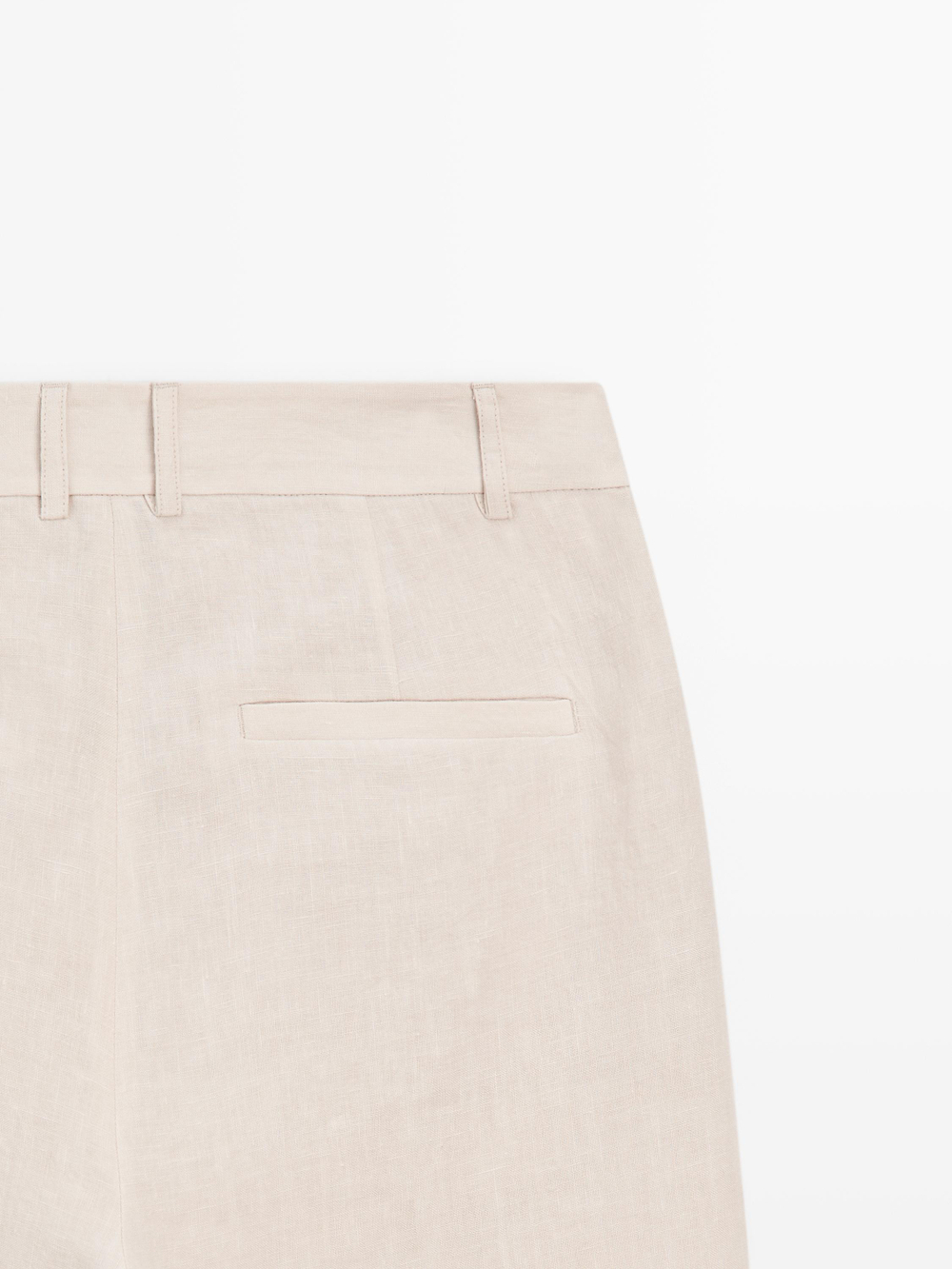 Massimo Dutti Брюки свободного кроя из 100% льна, экрю