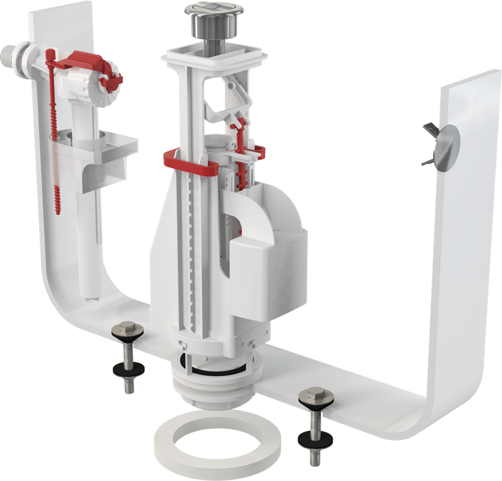 Выпускной комплект SA08A 1/2" CHROM с двойной кнопкой и боковой пластмассовой подводкой