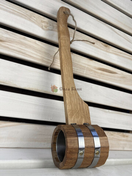 Черпак с нерж. вставкой, дуб, 0.5 л