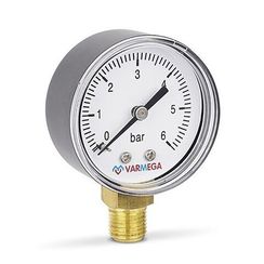 Манометр VARMEGA радиальный 50 мм, 6 бар, 1/4quot;, VMMT10-500602