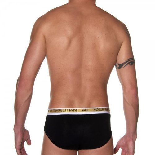 Мужские трусы слипы черные Andrew Christian Slim Focus Brief Black 5074