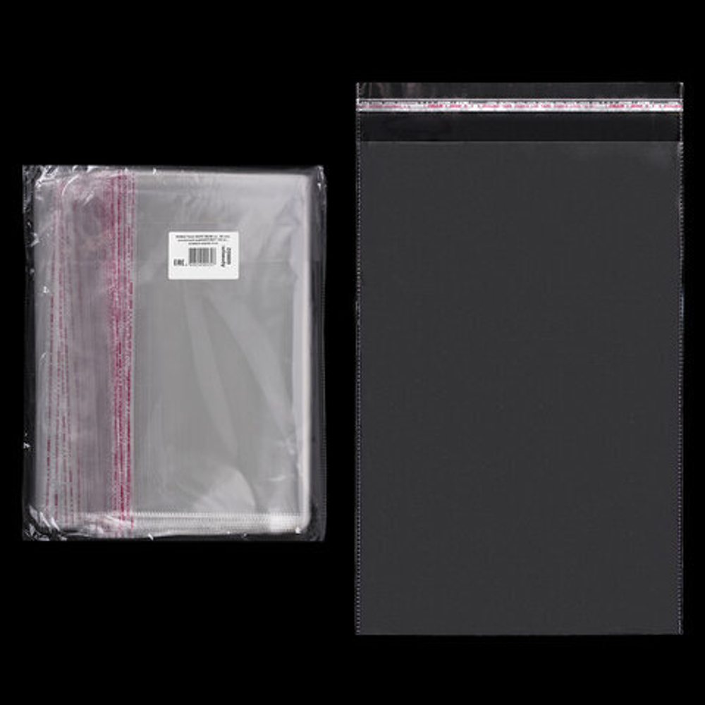 Пакет БОПП с клеевым клапаном, КОМПЛЕКТ 100 шт., 25х35+4 см, 30 мкм, с усиленным швом, 608602