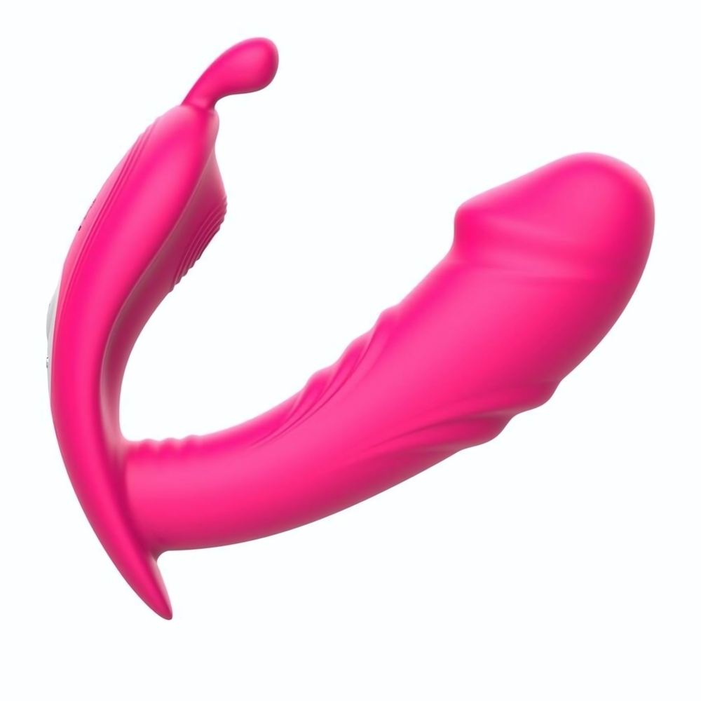 Розовый вибромассажёр с пультом дистанционного управления (Цвет: розовый)