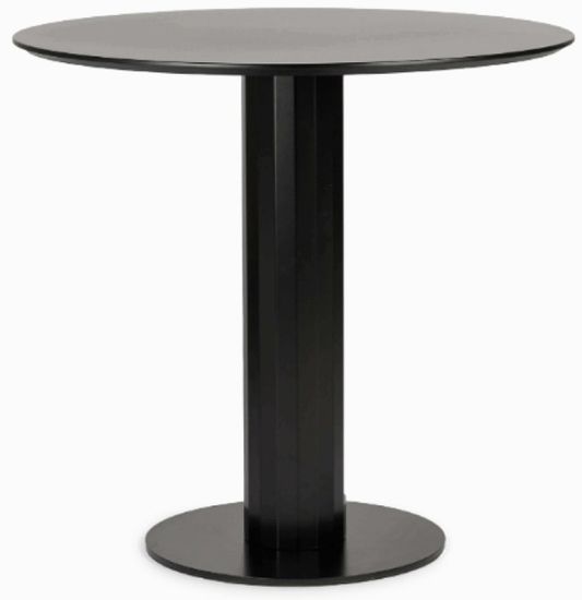 Круглый стол Bolmen черного цвета, 80 см, металлическая ножка и столешница МДФ