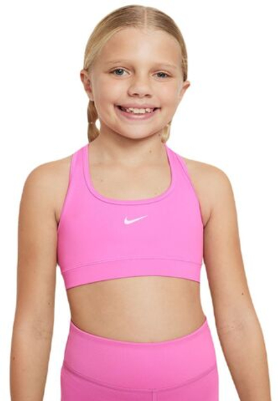 Топ для девочки теннисный Nike Girls Swoosh Sports Bra - playful pink/white