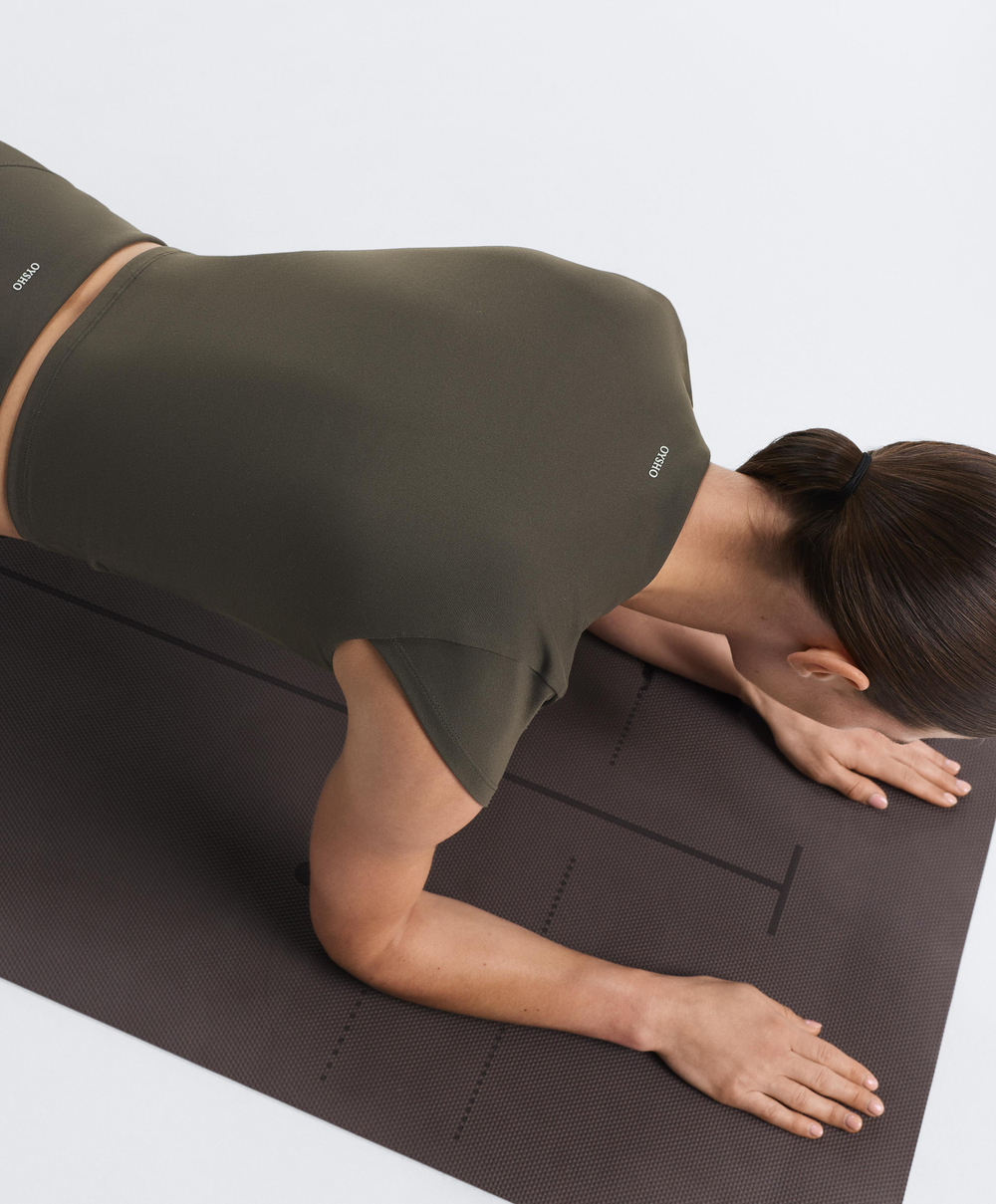 Oysho Топ Evermove с коротким рукавом, коричневый