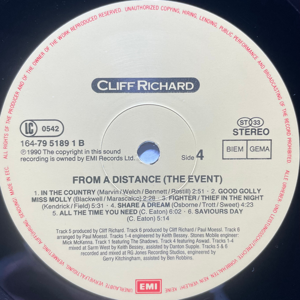 Cliff Richard ‎– From A Distance - The Event 2LP (Европа 1990г.)