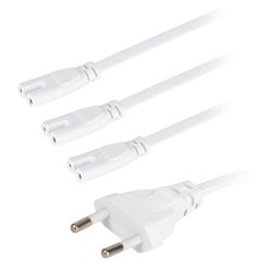 Разветвитель сетевой для линейных светильников ЭРА 3х IEC C7 2pin+timer на 3 точки с таймером 4, 8, 12H 2 м | Аксессуары для фито светильников