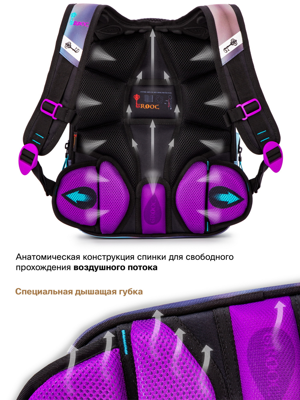 Ранец GROOC 9-136 + пенал + мешок + сумка-пенал