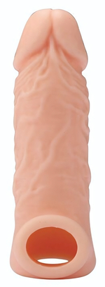 Телесная насадка EXTENDER WITH BALL STRAP 5.5 - 14 см. (Цвет: телесный)