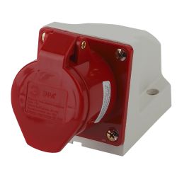 Розетка ЭРА R(OUT)-16-3P-PE-IP44 стационарная наружная 114 3Р+РЕ 16А 380В IP44 | Силовые разъёмы