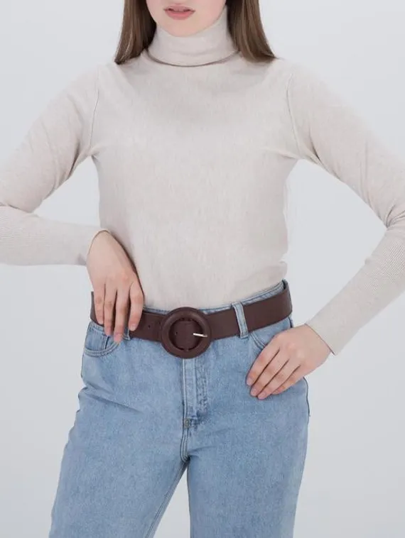 Ремень женский, ширина 4,2 см, цвет коричневый