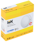 Светильник светодиодный ДПО 4005 8Вт IP54 6500K круг белый IEK
