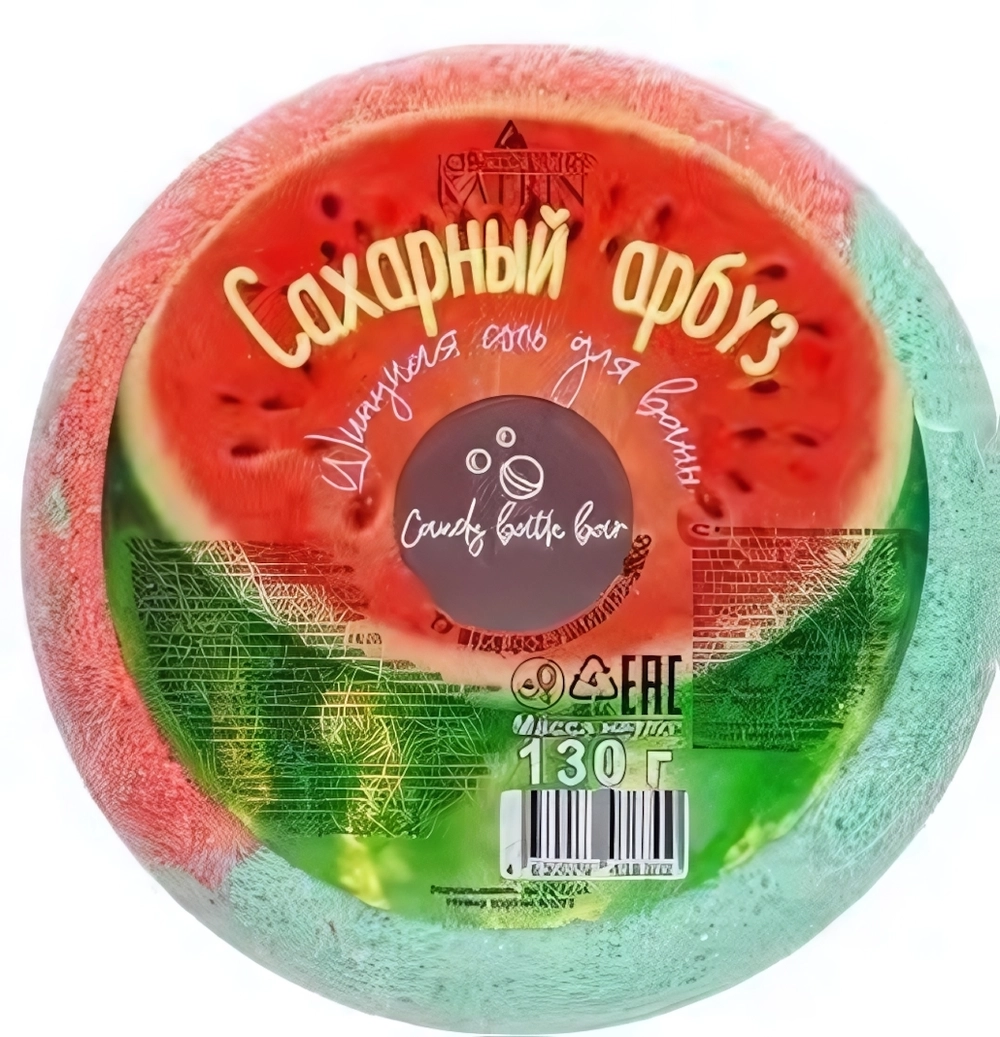 Соль для ванн Пончик Candy baht bar «Сахарный арбуз» 130 г