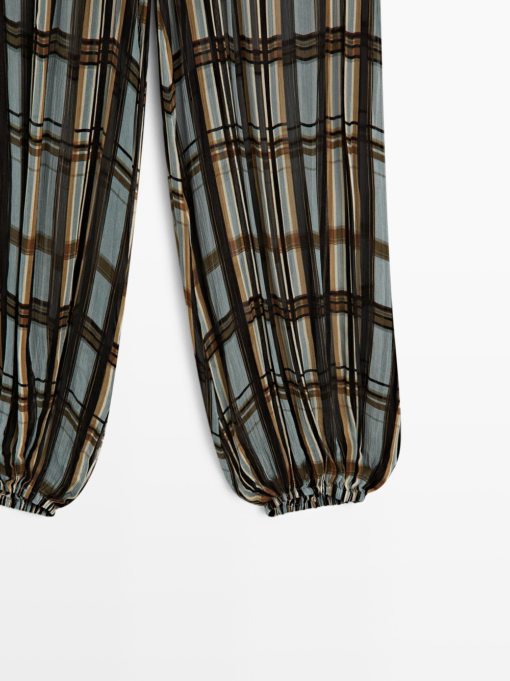 Massimo Dutti Свободные брюки-саруэль с принтом, светло-голубой