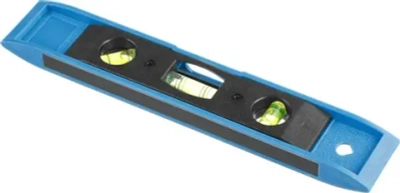 Уровень магнитный строительный МИНИ пластмассовый 230мм, 180/90/45, уровень-мини, 3 глазка