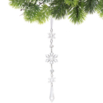 Подвеска «Хрустальная снежинка» 4,5*22 см, Белый