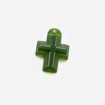 Подвеска в форме креста "Готика", 37*27мм, зеленый акрил