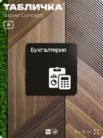 Табличка Бухгалтерия, на дверь и стену, навигационная и информационная, серия CONCEPT, 18х18 см, Айдентика Технолоджи