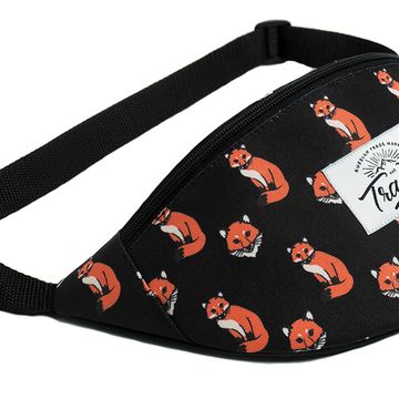 Поясная сумка Travel. Лисы. Черный