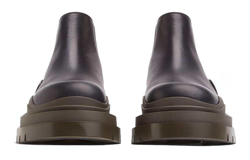 Bottega Veneta Tire Chelsea Leather Patchwork Ankle Length Chelsea Boots 5.5cm Men"s Black