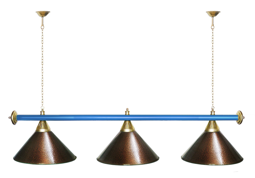 Лампа STARTBILLIARDS 3 пл. (плафоны зеленые,штанга зеленая,фурнитура золото)