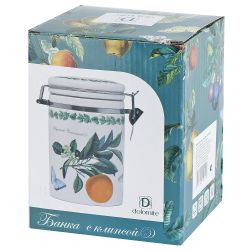 Банка для сыпучих продуктов(клипс)" " 15х10х16см v=800мл (керамика) (подарочная упаковка)