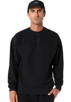 Мужская теннисная кофта Asics Fleece Crew-Neck Top Relaxed - performance black