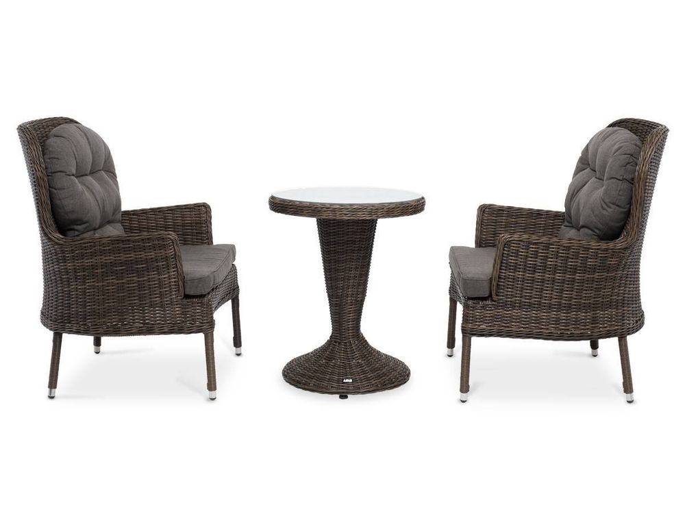 "Алиса" кофейный комплект из искусственного ротанга, цвет коричневый