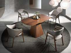 Стол раздвижной Angel Cerda D2063AA, 80-Ø140 см, орех