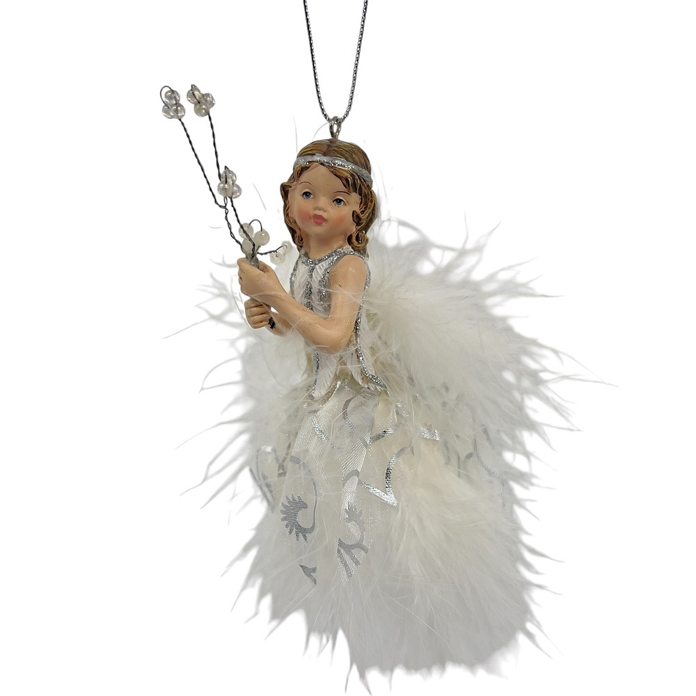 Девочка в белом платье, ёлочное украшение