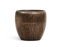 Кашпо TREEZ Effectory - серия Wow - Конус-Чаша - Тёмное матовое золото