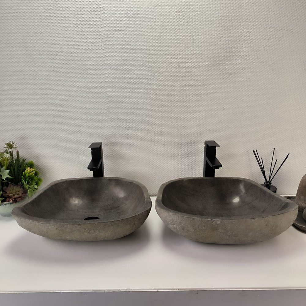 Раковина из речного камня ПАРА! RS-63826 48*38*15 2шт 0126
