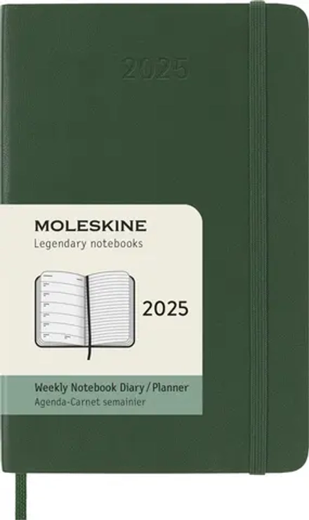 Еженедельник на 2025 год Moleskine Classic Soft (DSK1512WN2) 9х14см мягкая обложка зеленый