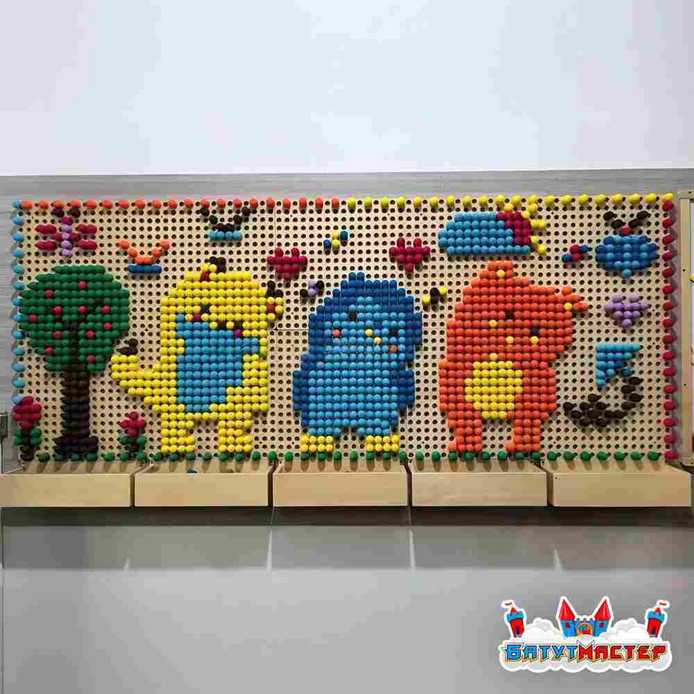 Детская интерактивная стена «Цветные истории», с мозаикой для составления рисунков