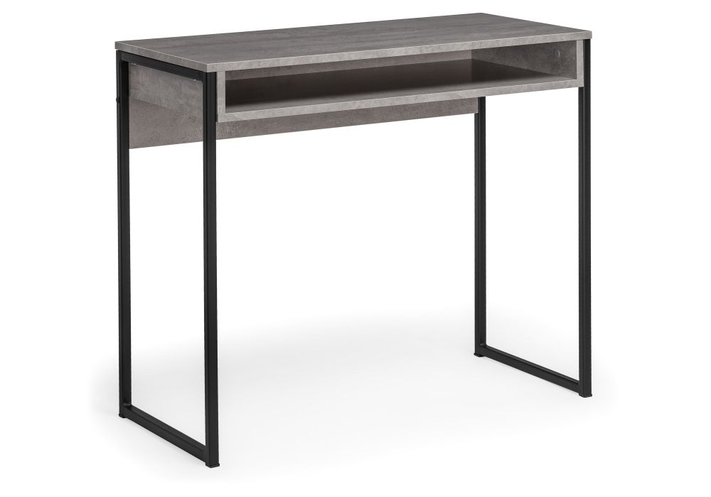 Письменный стол Лео Лофт 85х39х75 бетон / матовый черный