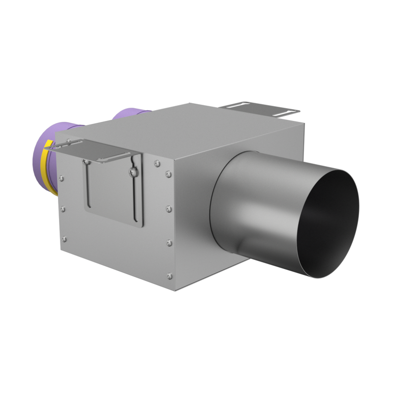 Присоединительная коробка VPD 125/90×2 на 2 выхода, прямая круглая