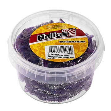 Виброхвост несъедоб. Shaggy 3,35'/8,5 см Silver Sparkles & Fio 100шт. (HS-16-036-N) Helios