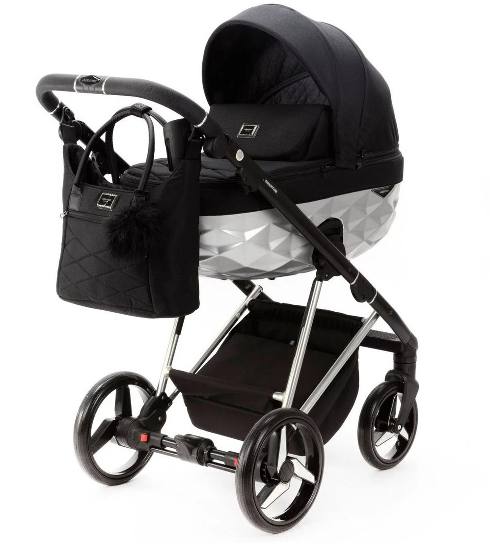 Детская коляска Adamex Quantum Star 2 в 1 Q-STAR51 (ЧЕРНЫЙ+ХРОМ РАМА)