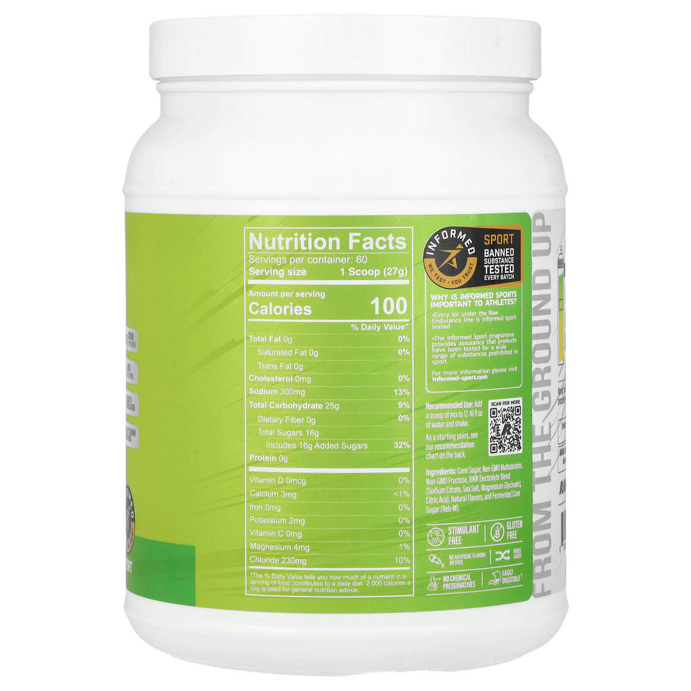 Raw Nutrition, Fuel, Premium Endurance Formula, лимон и лайм, 1620 г (57,28 унции)