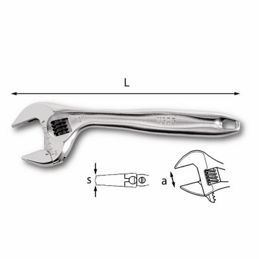 294 AD Ключ разводной с быстрой регулировкой 250 мм (10"), USAG (Италия)