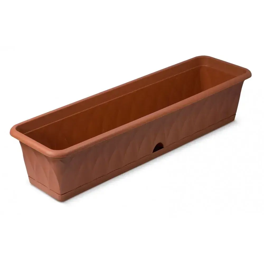 Ящик для растений Сиена 81см с поддоном терракот С174-03-ТЕР (комплект 5 шт)