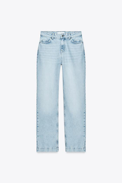 ZARA ДЖИНСЫ Z.04 STRAIGHT СО СРЕДНЕЙ ПОСАДКОЙ, ГОЛУБОЙ