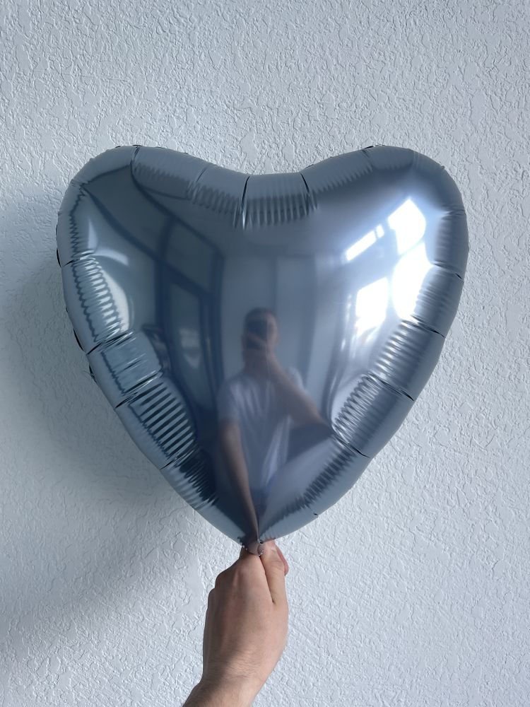 Сердце Серо-Голубой Ag 18"