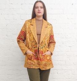 Трикотажный жакет "Гротеск с птицами", по мотивам фламандской шпалеры середины 16 века, серия "Гротеск"