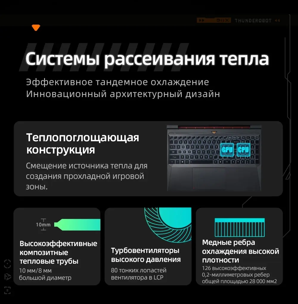 Ноутбук ThundeRobot 911 X - Intel Core i7-13620H, RAM 16 ГБ, SSD 512 ГБ,NVIDIA GeForce RTX 4060(8 Гб), 15.6"