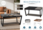 Стол журнальный Мебелик BeautyStyle 31 дуб шоле графит-венге-стекло черное