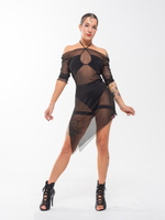 Платье из сетки с разрезом