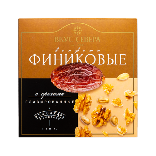 КОНФЕТЫ ФИНИКОВЫЕ С ОРЕХАМИ В ШОКОЛАДЕ 100 г