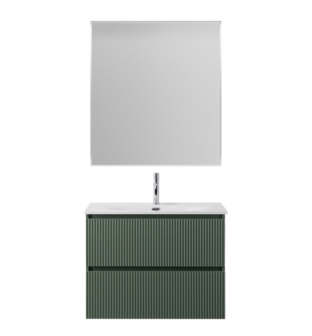 Тумба с раковиной подвесная BelBagno UNO-MINI-800-2C-SO-VO Еловый матовый, раковина белая BB-8099-3-80